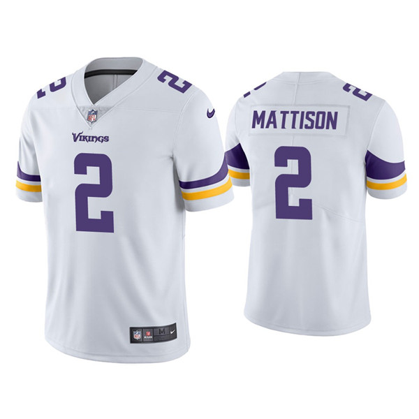 Men's Minnesota Vikings #2 Alexander Mattison White Vapor Untouchable Limited Stitched Jersey